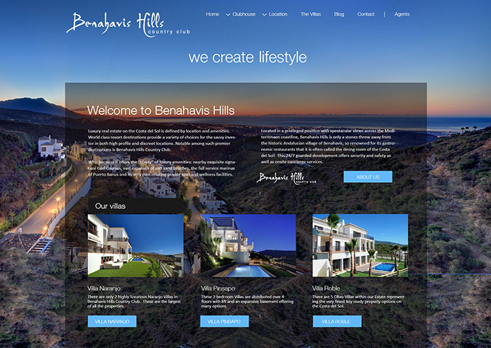 Web design for a luxury Benahavis Hills property development