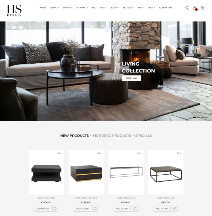 Mobile friendly HomeSet Design e-commerce website development